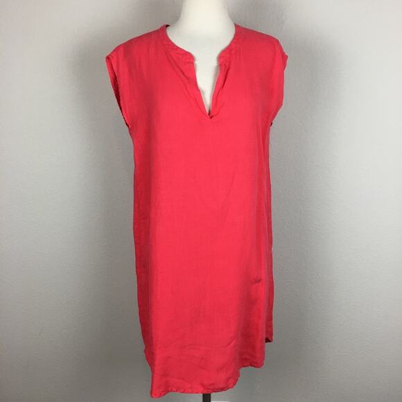 Allen Allen Pink Linen Sleeveless Shift Dress / Tunic Medium - Picture 2 of 7